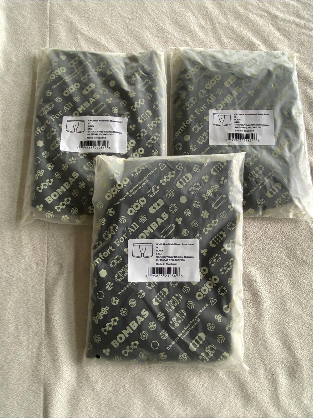 Bombas Black Men's Cotton Modal Boxer Shorts - M NEW